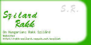 szilard rakk business card