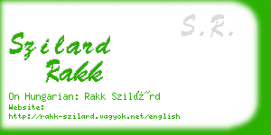 szilard rakk business card